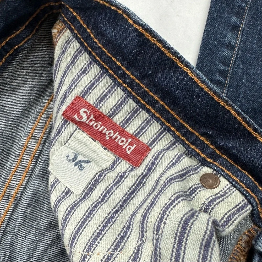 Stronghold Denim Jeans Mens 32 Dark Blue Slim Straight Button‎ Fly Made in USA